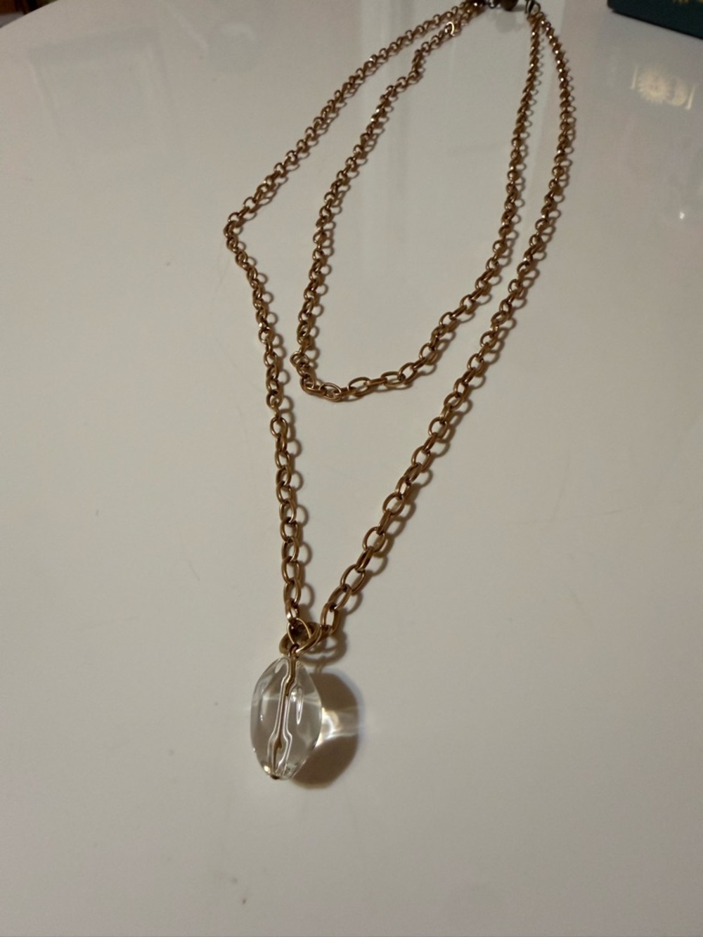 Katia Designs Layered Chain Necklace with Quartz pendant BRAND NEW - Picture 8 of 10